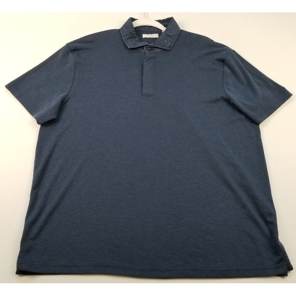 Singer + Sargenti Polo Shirt Men's Extra Large Blue Short Sleeve Casual Stretch